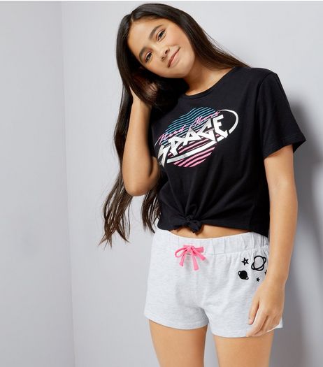 Teens Black Space Slogan Pyjama Set | New Look