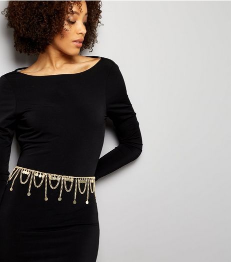 Gold Disc Loop Chain Belt | New Look