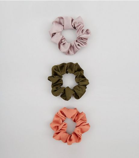 3 Pack Satin Scrunchies | New Look