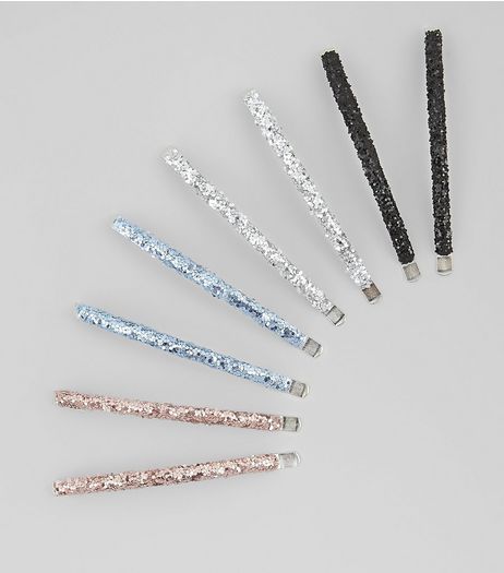 8 Pack Glitter Kerbie Grips | New Look