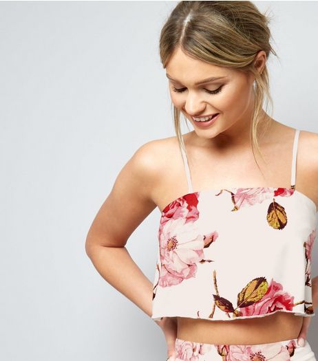 Parisian White Floral Print Bralet | New Look
