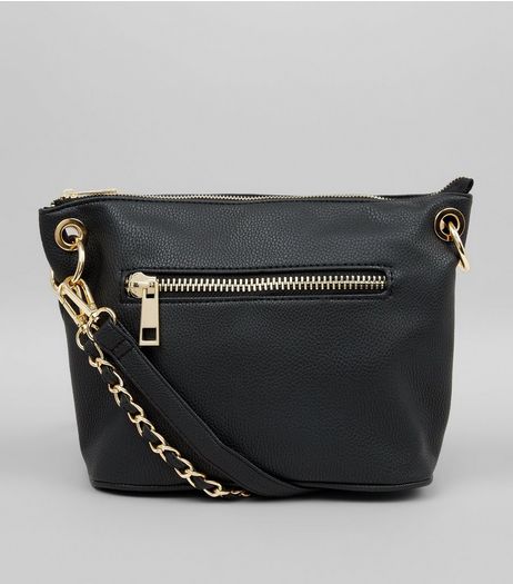 Black Chain Strap Cross Body Bag | New Look