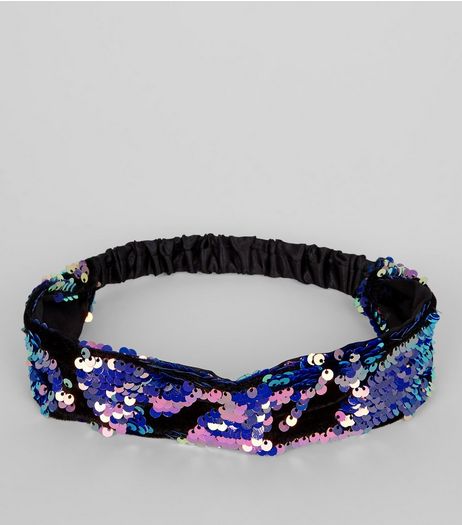 Purple Mermaid Sequin Headband | New Look