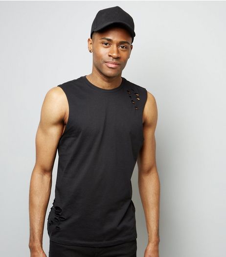 Black Ripped Tank Top | New Look