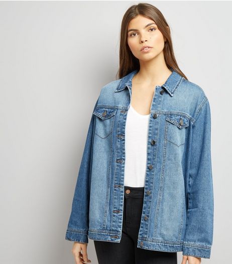 JDY Blue Oversize Denim Jacket | New Look
