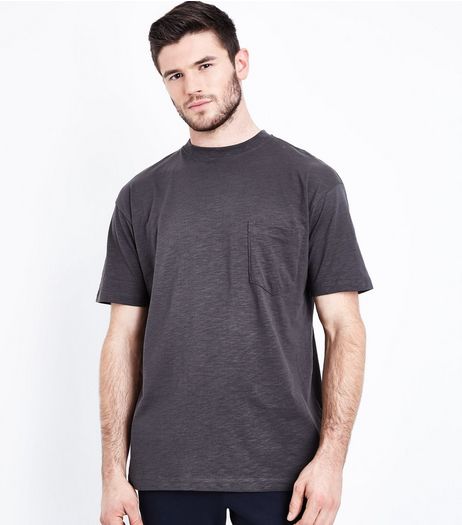 Dark Grey Oversized T-Shirt | New Look