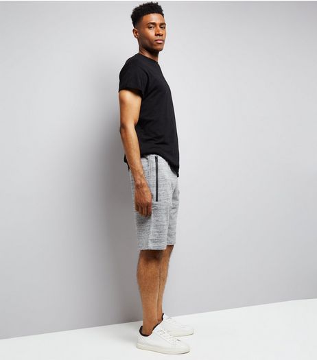Mid Grey Textured Longline Shorts | New Look