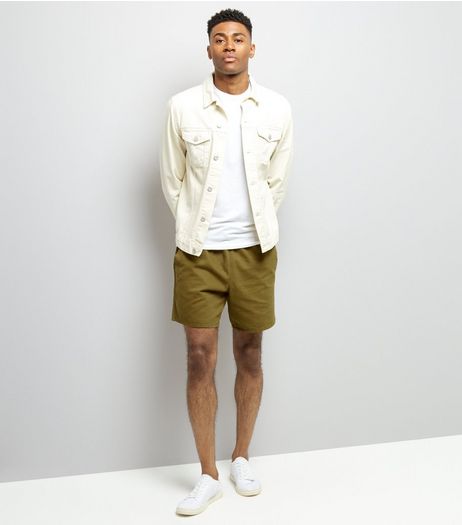 Khaki Acid Wash Drawstring Shorts | New Look