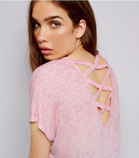 Pink Cross Strap Back T-Shirt | New Look