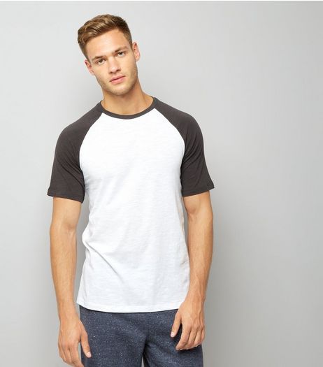 Dark Grey Raglan Short Sleeve T-Shirt | New Look