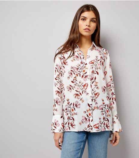 White Floral Print Shirt | New Look