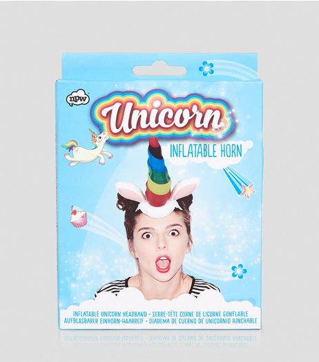 Multicoloured Inflatable Unicorn Headband | New Look