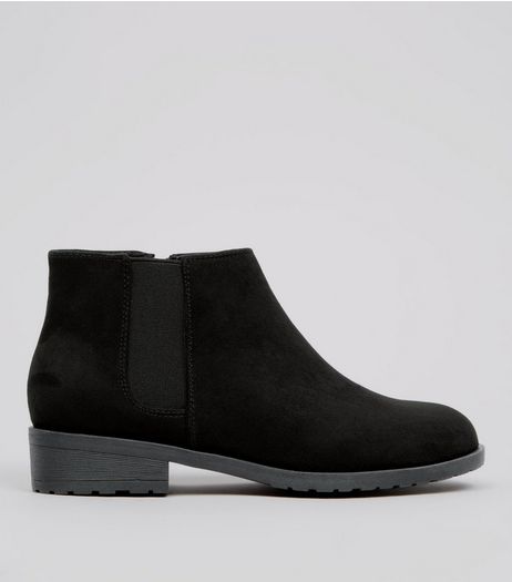 Teens Black Suedette Low Heel Chelsea Boots | New Look