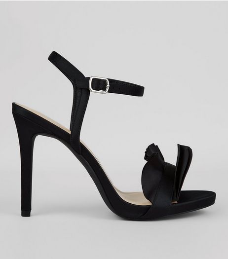 Wide Fit Satin Frill Heeled Sandals | New Look