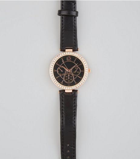 Black Diamante Watch | New Look