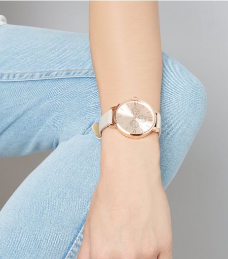 Light Brown Metallic Trim Watch | New Look