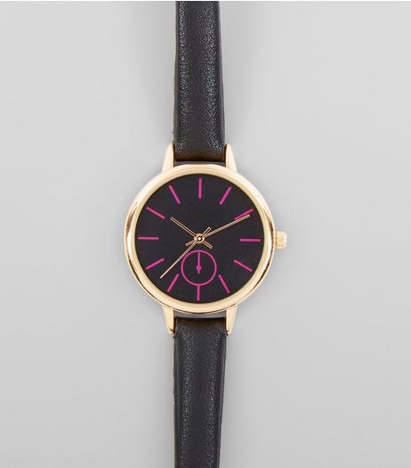 Black Neon Dial Watch | New Look