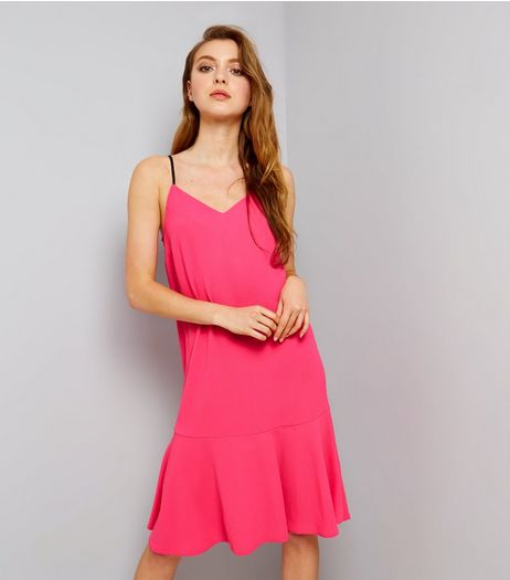 Pink Peplum Hem Midi Slip Dress | New Look