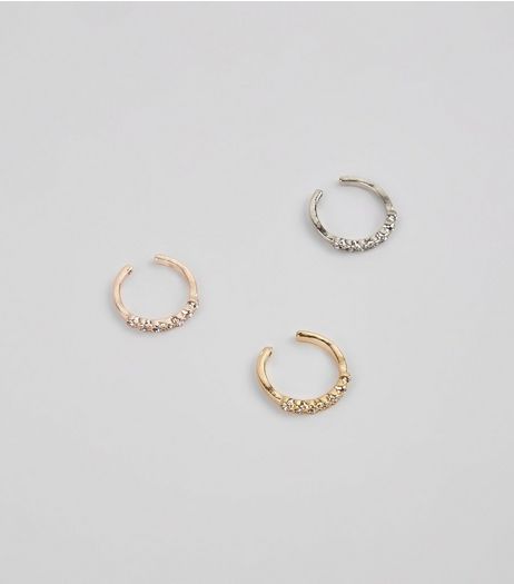 Gold 3 Pack Diamante Toe Rings | New Look