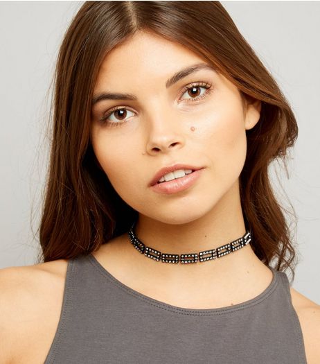 Black Stone Choker | New Look