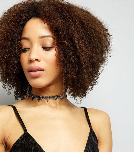 Black Diamante Choker | New Look