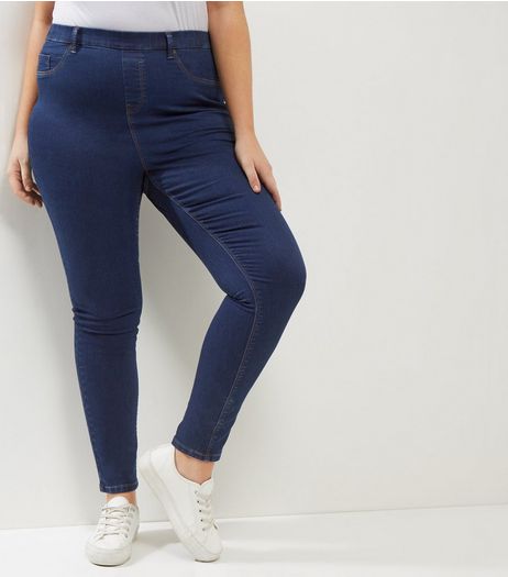 Curves Navy 5 Pocket Jeggings | New Look