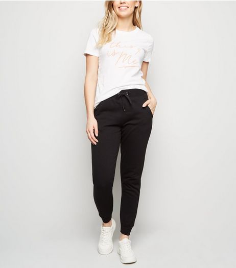 Black Slim Leg Cotton Blend Joggers | New Look