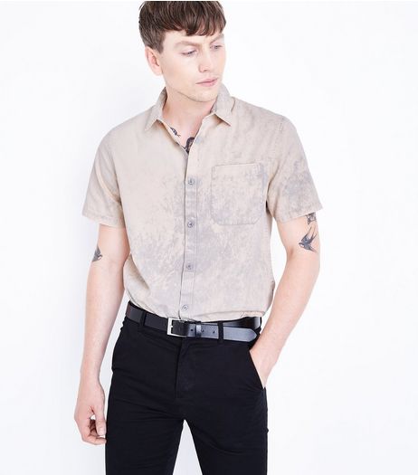 Coral Acid Wash Short Sleeve Shirt | New Look