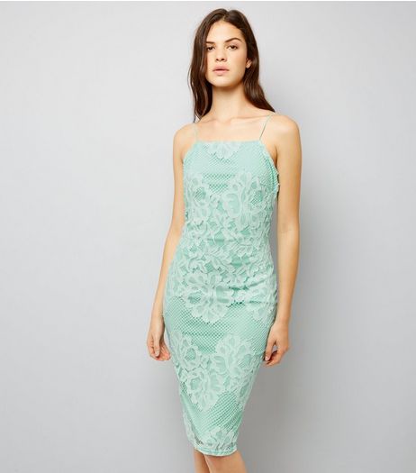 AX Paris Light Green Lace Midi Dress | New Look