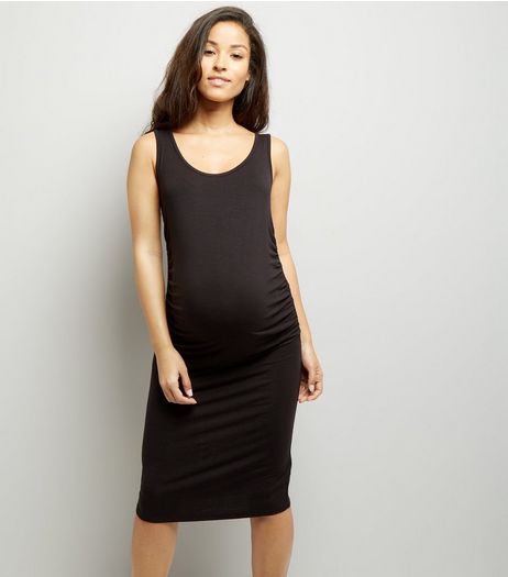 Maternity Black Jersey Midi Dress | New Look