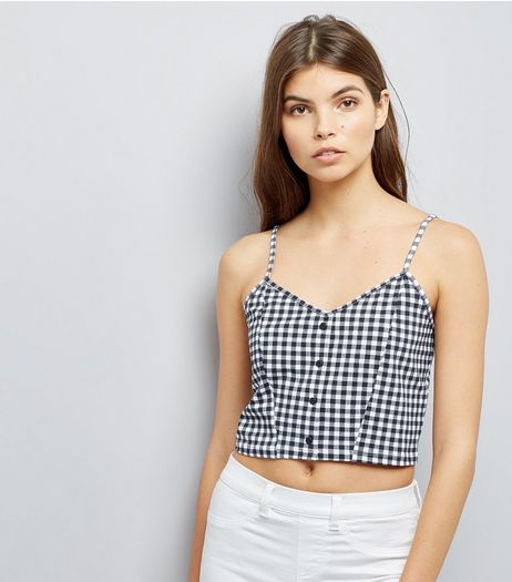 Black Gingham Bralet | New Look