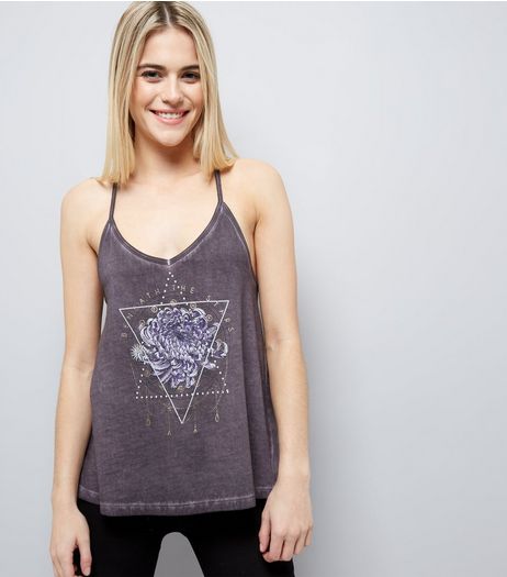 Grey Beneath The Stars Cross Back Vest | New Look