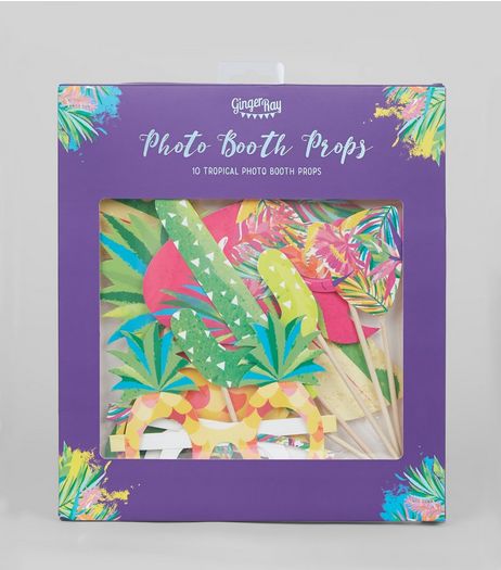 Green Tropical Photo Booth Prop Pack | New Look