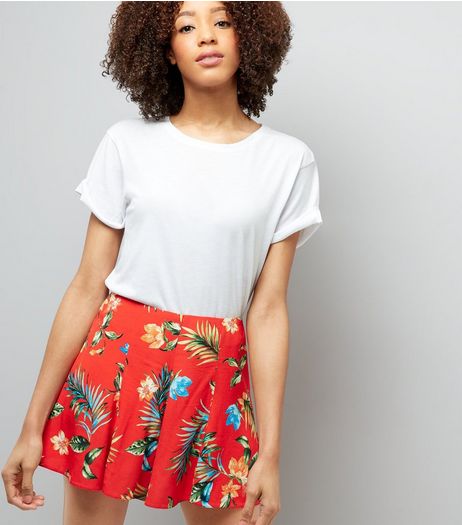 Red Tropical Print Shorts | New Look