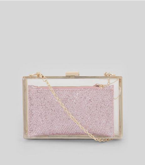 Pink Perspex 2 in 1 Clutch Bag | New Look
