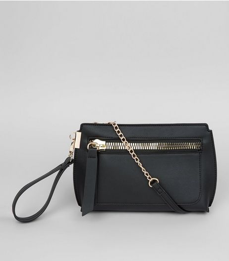 Black Zip Front Cross Body Bag | New Look