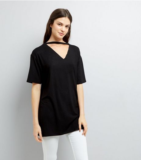 Black Choker Neck Tunic | New Look