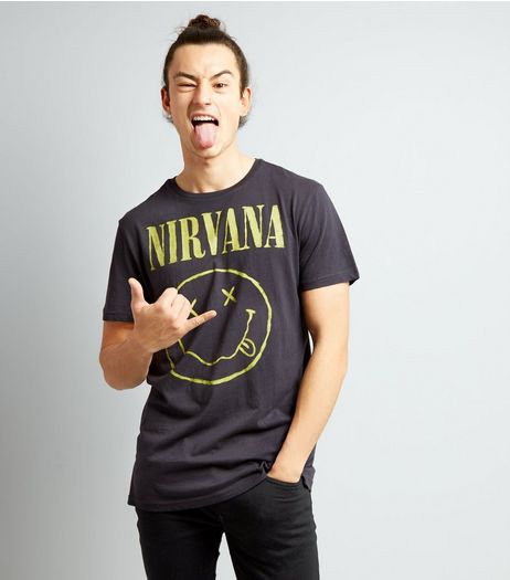 Black Nirvana Logo T-Shirt | New Look