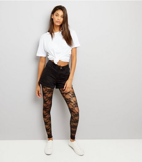 Black Lace Leggings | New Look