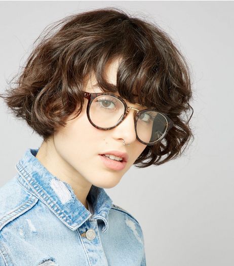 Brown T Bar Clear Glasses | New Look