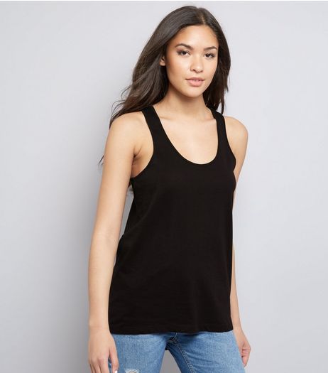 Black Racer Back Tank Top | New Look