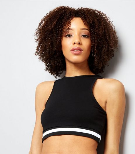 Black Stripe Hem Crop Top | New Look