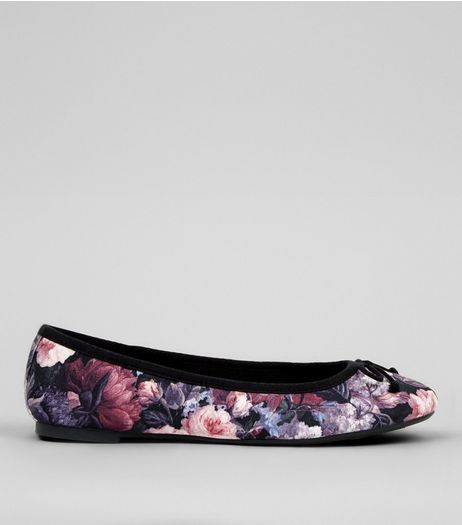 Purple Floral Print Ballerina | New Look