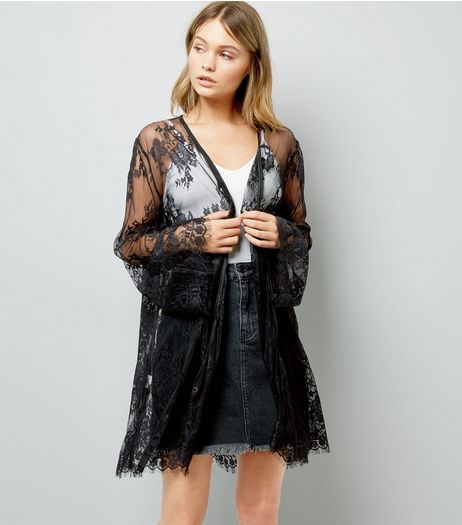 Black Lace Kimono | New Look