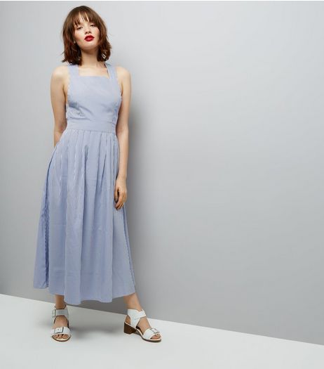 QED Blue Pinafore Dress | New Look