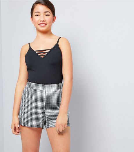 Teens Black Lattice Front Bodysuit | New Look