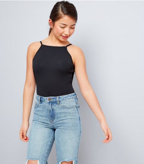Teens Black Lattice Side Bodysuit | New Look