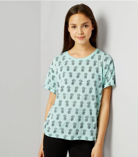 Teens Mint Green Pineapple Print T-Shirt | New Look