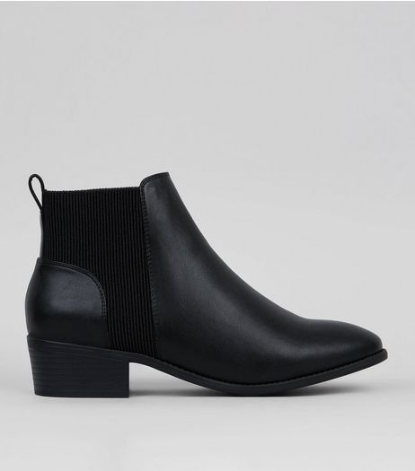 Black Elasticated Side Chelsea Boots | New Look