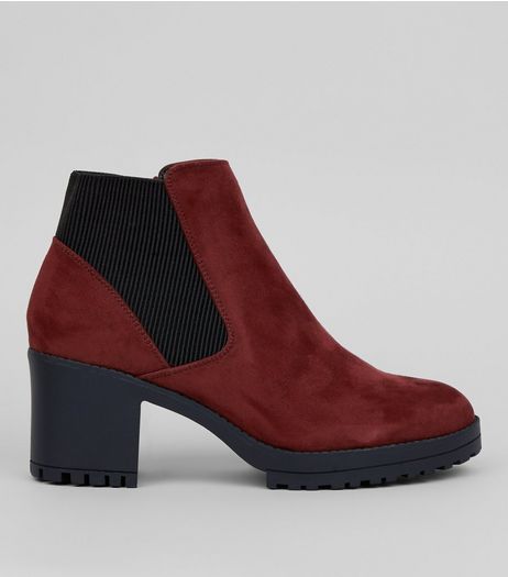 Burgundy Suedette Chelsea Boots | New Look
